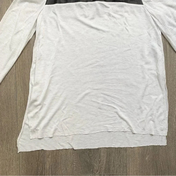 Aritzia Wilfred Free Simone Top Faux Leather Side Slit white Black Size XXS - Picture 7 of 13